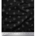 thumbnail image 1 of Soimoi Black Poly Georgette Fabric Asterisk Symbol Printed Craft Fabric by the Yard 52 Inch Wide, 1 of 3