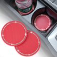 thumbnail image 1 of Paquete de 2 posavasos para portavasos de coche, 2,75 pulgadas, suave, cristal brillante, juego de almohadillas de goma con diamantes de imitación, accesorios para el interior del coche Sincero  Hogar, 1 of 4
