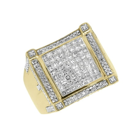 Diamond Pinky Ring - 14k Solid Gold Princess Diamond Pinky Ring (2.5 ct)