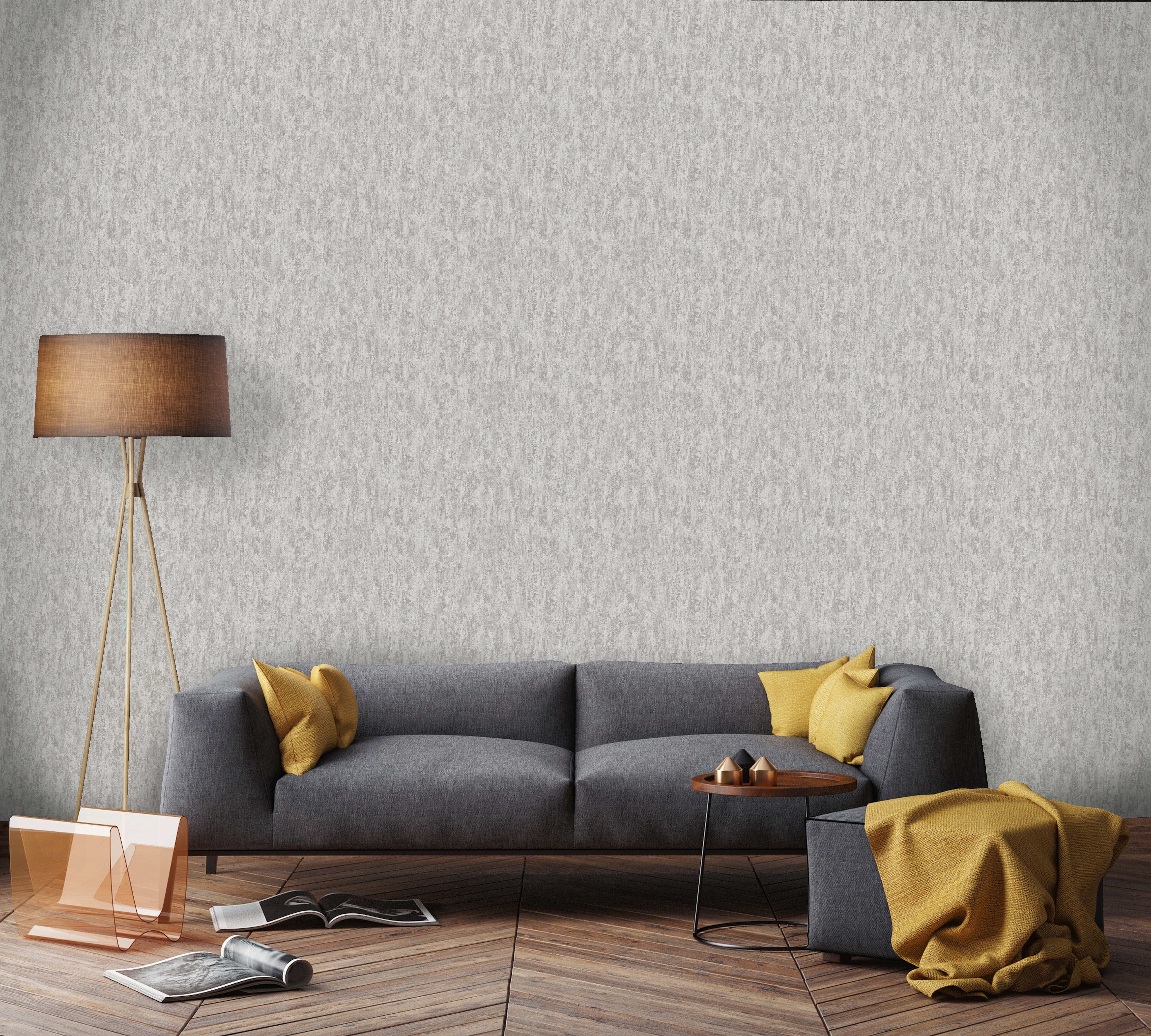Industrial Texture Metallic Grey Non-Pasted Wallpaper (Covers 56 sq. ft.)