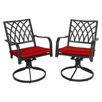Nuu Garden Patio Swivel Chair Set of 2, Heavy Duty Outdoor Dining Chairs with Cushions, Metal Patio Chairs 360-Degree Swivel for Garden Lawn Porch Backyard, Black
