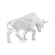 thumbnail image 5 of Estatua de toro, adorno artístico, artesanía, escultura de resina moderna, estatua de animal para gabinete Blanco, 5 of 9