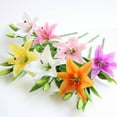 thumbnail image 2 of BNNG Artifical Lily Flowers, Long Stem Artificial Stargazer Lilies with1 Heads Full Bloom Lily & 2 Buds-Faux Tiger Bouquets for Home Hotel Flower Arrangement Party Decor Table Centerpiece, 2 of 7