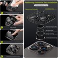thumbnail image 3 of for iPhone 14 Pro/iPhone 14 Pro Max Camera Lens Protector,[Night Shooting Mode] HD Tempered Metal Glass Camera Screen Protector Cover Film Accessories, Black, 3 of 5
