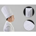 thumbnail image 4 of facefd 20x Jetable Chef Chapeau Cuisinier Boulanger Nourriture Servant Blanc Rond 11 Pouces, 4 of 9