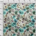 thumbnail image 3 of oneOone Viscose Chiffon Teal Green Fabric Florals Craft Projects Decor Fabric Printed By The Yard 42 Inch Wide-X8, 3 of 6