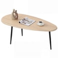 thumbnail image 1 of Costway Oval Coffee Table with Sturdy Metal Construction & Compact Design, Retro Sofa Table Natural, 1 of 10