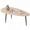Natural, variant on Costway Oval Coffee Table with Sturdy Metal Construction & Compact Design, Retro Sofa Table Walnut