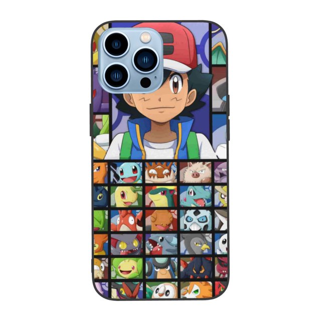 Funny Cartoon Anime Pokemon Pikachu (1) Phone Case Compatible with iPhone 13 Case Triple camera TPU Protective Cover Gift For IP13 Pro Max-6.7in