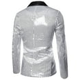 thumbnail image 4 of Herrnalise Men's Autumn And Winter Fashion Personality Sequins Casual Suit Jacket Silver, 4 of 4