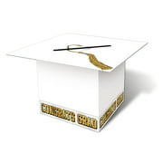 Beistle Graduation Cap Card Box White 1/Pack (57393-W)