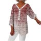 thumbnail image 1 of Mujeres Ocio Elegante Jersey Impreso Encaje Impresión Tres cuartos Manga Cuello en V Tops OAVQHLG3B Store lin121212, 1 of 5