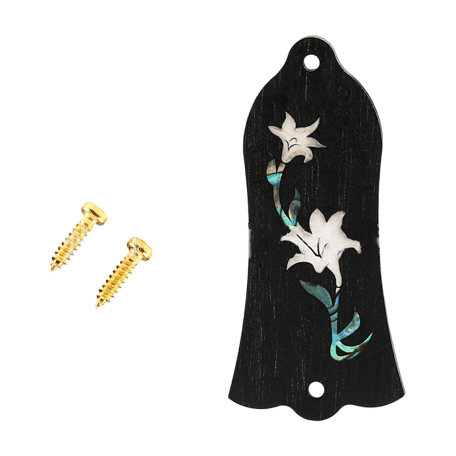 Bells Shape Trusses Rod Cover Plate with Screws 2 Holes Decorative Protections Case Electric Guitar Replacement Part