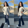 thumbnail image 5 of BIG ELEPHANT Girls Flare Leggings High Waisted Bootcut Yoga Dance Flared Pants 3 packs XS-XL, 5 of 7