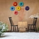 thumbnail image 4 of Zhuge Decoración de pared de flores de metal con diseño de margaritas en 3D, 6 piezas, multicapa, para exteriores, 8 pulgadas (6 colores), 4 of 4