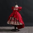 thumbnail image 4 of Wavsuf Toddler Girls Dresses Special Occasion Formal Sleeveless Red Princess Dress Size 7Y, 4 of 5