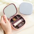thumbnail image 3 of Portable Jewelry Storage Box Dustproof Jewelry Case with Mirror for Travel and Business Trips, 3 of 10