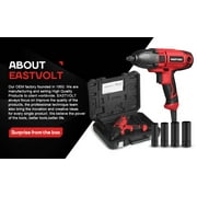 Eastvolt 800W Electric Impact Wrench, Heavy Duty 7.5 Amp Corded Max Torque 450 Ft-lbs 3400 RPM, 1/2 Inch with Hog Ring Anvil