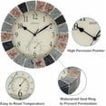 thumbnail image 4 of 10 Inch Small Indoor/Outdoor Waterproof Wall Clock with Thermometer Silent Non-Ticking Battery Operated Wall Clocks Weatherproof for Patio, Pool, Garden, Lanai, Fence, Porch, Deck, Bathroom, 4 of 12