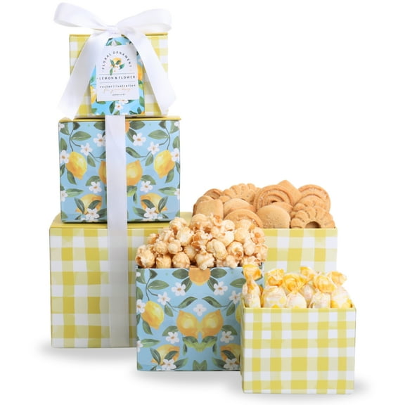 ALder Creek Gift Baskets Lemon Twist 3-High Tower (4 Pieces)