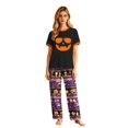 thumbnail image 3 of Halloween Family Pajamas Set Long Sleeve Crew Neck, Soft Matching Halloween Pajamas with Sunglasses Pumpkin & Candy Stripe Print, Festive Family Halloween Pajama Set, 3 of 7