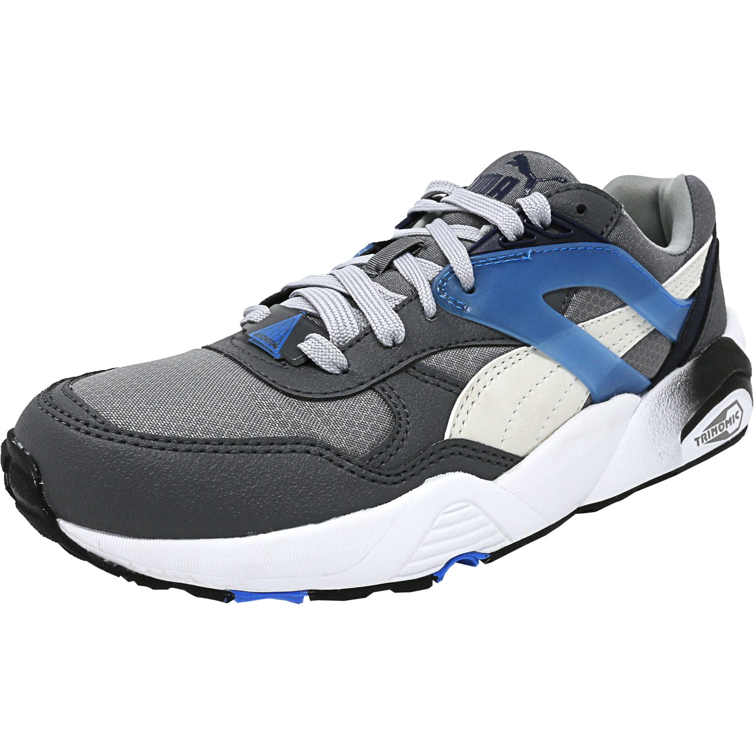 Puma Boy's R698 Mesh Steel Gray / White Fabric Running Shoe 6M