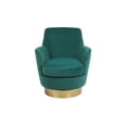 thumbnail image 2 of Newest Luxury Accent Chair for Apartments, Swivel Velvet Barrel Chair with 360 Rotation and Silent Base,Emerald, 2 of 5