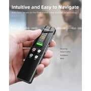 MECHEN V01 64GB Digital Voice Recorder with Password, Playback, USB, and Noise Reduction - Professional Dictaphone Sound Tape Recorder and MP3 Player Black