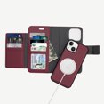 thumbnail image 2 of Caseco Mag-Safe iPhone 14 Leather Wallet Case - Sunset Blvd - Red, 2 of 4