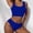 Blue womens swimsuits, variant on Summer Saving pimelu Bathing Suit for Women Two Piece Swimsuits for Women Bikini Set Tummy Control Swimsuit Swim Pool Party Solid High Waist Swim Suits Swimming Suits for Women