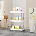 thumbnail image 5 of Yannianjz under $5 3 Tier Rolling Utility Cart Organizer, Stable and Sturdy Rolling Storage Carts with Wheels for Bathroom, Kitchen, Snack, Craft, Makeup, 5 of 6