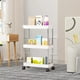 thumbnail image 5 of Estante Organizador Móvil de Tres Niveles para Rincones | Estante Organizador Multinivel con Poleas | Plástico Grueso | para Rincones de Cocina y Baño | Blanco | 37 X 13 X 60 Cm | 1 Unidad, 5 of 6