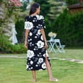thumbnail image 6 of EINCcm Women Floral Summer Maxi Dress Casual Beach Dress Printed T Shirt Dress Split Long Dress Travel 2025 Vacation Dress, 6 of 6