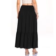 thumbnail image 6 of GJSYRH Women's Summer Casual Elegant Smock Layered Tiered Maxi Skirt High Waisted A Line Flowy Long Skirts with Pockets Black XL, 6 of 6