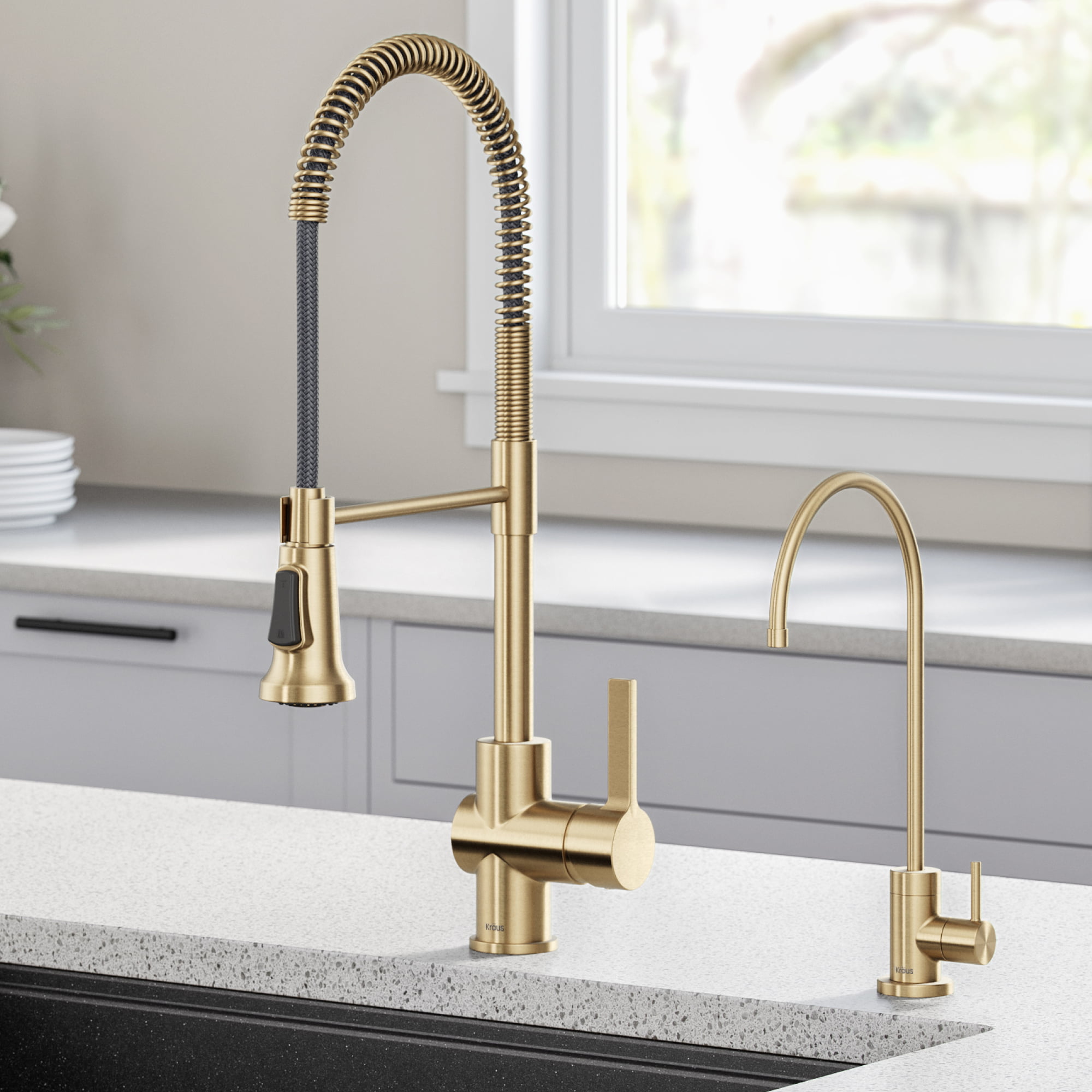 KRAUS Britt™ Commercial Style Kitchen Faucet and Purita™ Water Filter