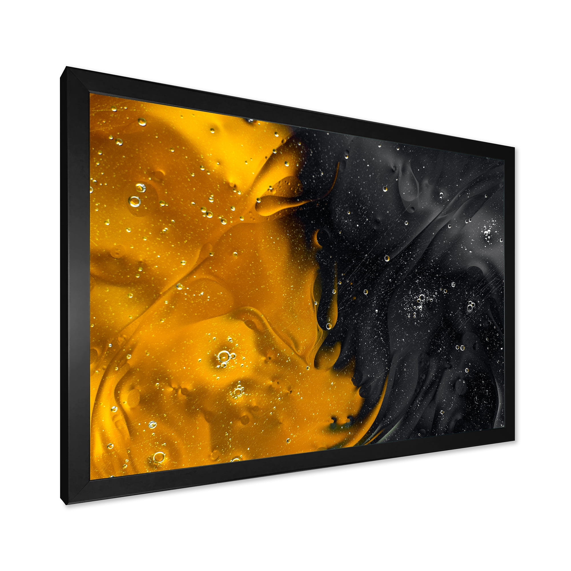 Designart 'Marriage of Black and Yellow' Modern Framed Art Print