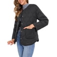 thumbnail image 1 of Chaquetas acolchadas de botón INSPIRE CHIC para mujeres, chaqueta ligera tipo puffer, abrigo casual de moda para invierno con bolsillos, talla XS, color negro, 1 of 6