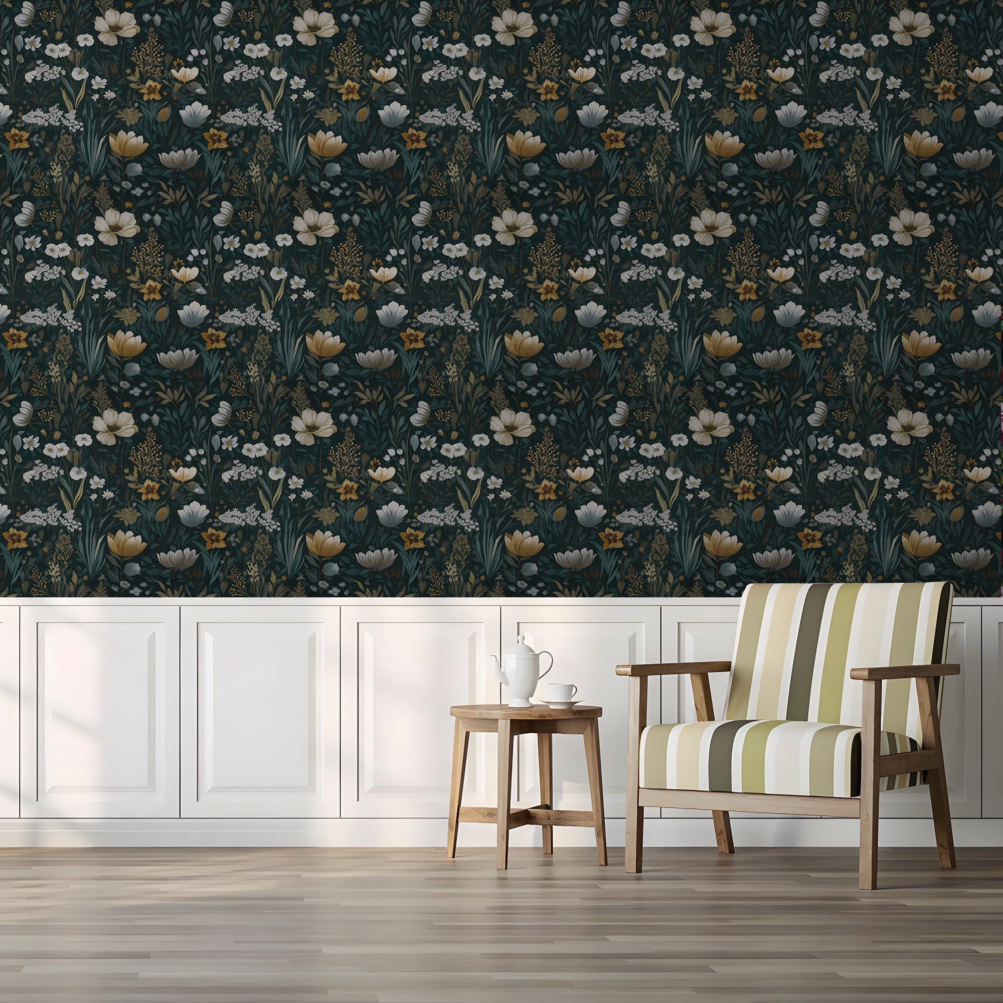 UMIGGEE Floral Wallpaper Peel and Stick Floral Wallpaper 17.3-in x 118-in Self Adhesive Flower Wall Paper Contact Paper Home Decor Wall Covering Old Furniture Renovation