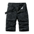 thumbnail image 2 of Zylanna Men's Shorts Cargo Pants, Loose Relax Fit Straight Button Outdoor Workwear Fashion Multi-Pockets Sports Cargo Shorts for Men Black Size L, 2 of 4