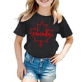 thumbnail image 4 of XDZJLR Tee-Shirt Fille Manches Courtes Été Col Rond Coupe Décontractée Basique Noir 10-11 Ans, 4 of 4