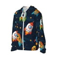 thumbnail image 2 of Fotbe Spaceships and Stars Men's Women's UPF 50+ Sun Protection Jacket Hooded Cooling Shirt with Pockets Hiking Outdoor Performance-X-Large, 2 of 9