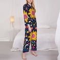 thumbnail image 3 of Fotbe Cinco De Mayo Floral Pattern Long Sleeve Pajama Set for Women,Sleepwear Set,2-piece Loungewear Set,Soft PJs Comfy Nightwear with Pockets -Large, 3 of 7