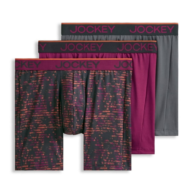 Jockey Men's Chafe Proof Pouch Microfiber 6" Boxer Brief - 3 Pack