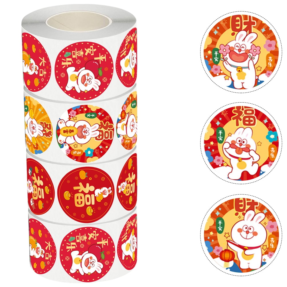 EXHUMKY New Year Holiday Stickers, Self-Adhesive Decorative Labels for Envelopes, Wrapping, and Party Supplies