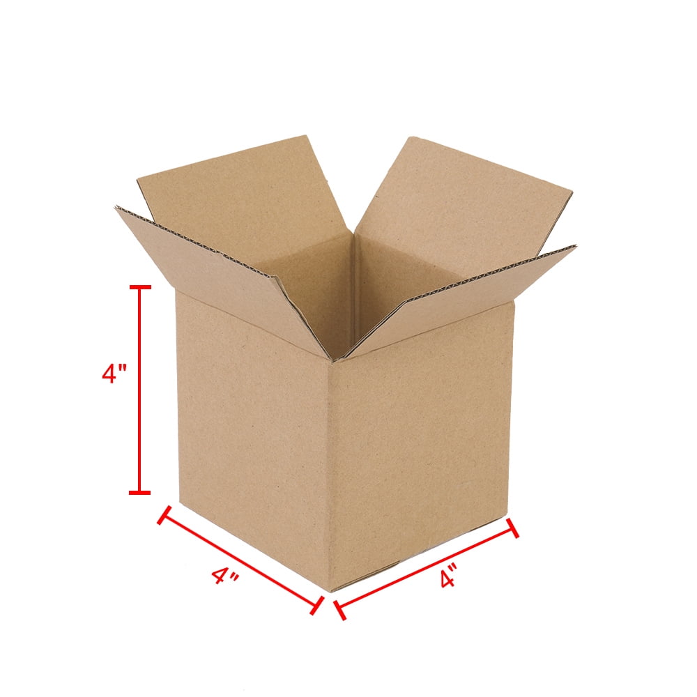 100 Packs 4x4x4 inches Cardboard Paper Boxes Mailing Packing Shipping Box Corrugated Carton for E-commerce, Storage, Shipping Small Light-Weight Items (4x4x4 inch)
