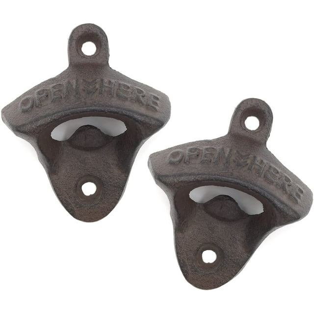 Ouvre-bouteille Mural, 2 Pack Ouvre-Bouteilles en Fonte de Style Vintage par