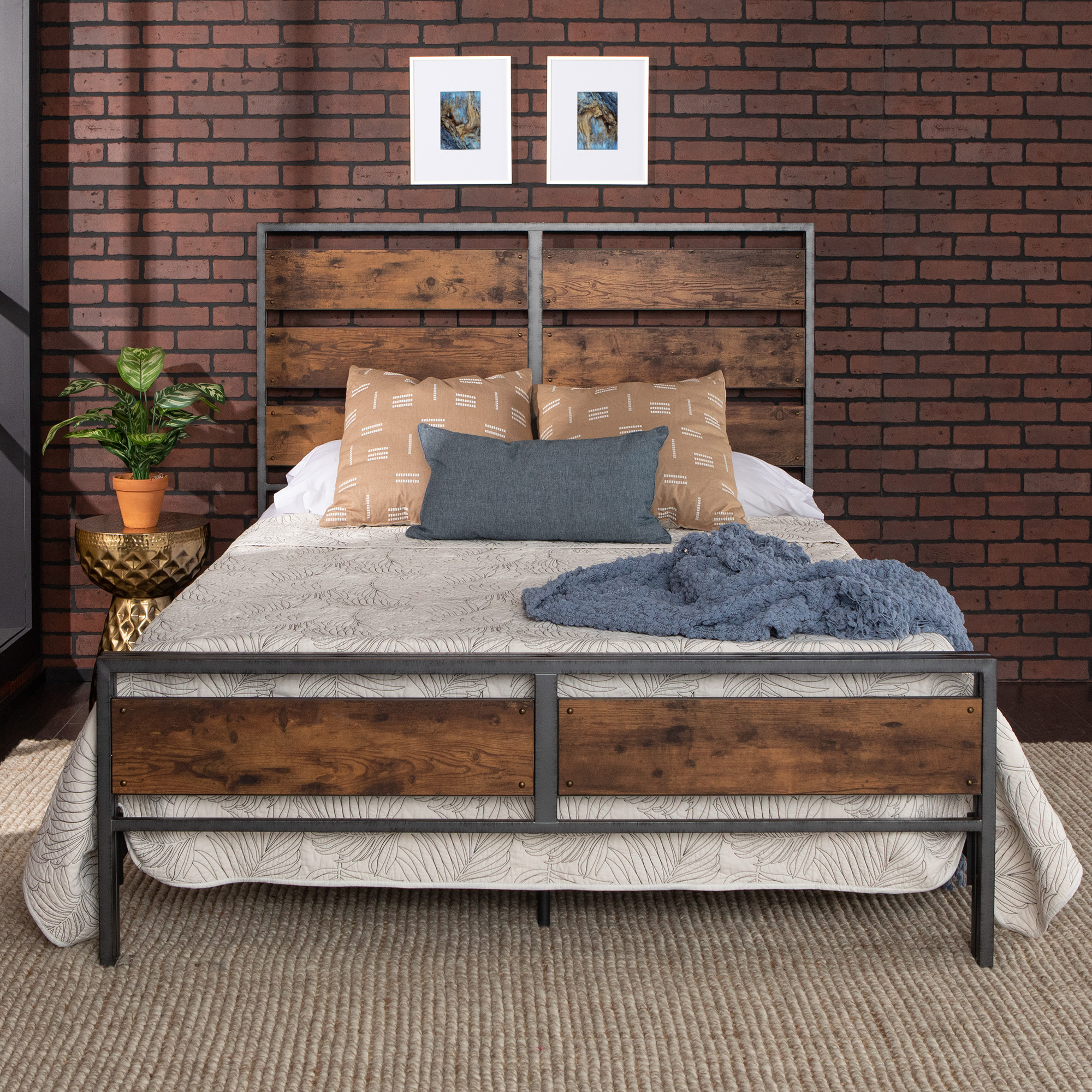 Walker Edison Taylor Wood Plank Queen Size Bed - image 3 of 10