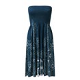 thumbnail image 4 of Daznico Robes Élégantes pour Femmes, Robes d'Été pour Femmes, Sorties de Plage Sans Bretelles, Hauts Tube Boho à Imprimé Floral, Robe de Plage Smockée, Robes pour Femmes Cache Ventre, 4 of 5