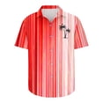thumbnail image 3 of Mens Manga Corta Botón Abajo Camisas Botones Casuales Imprimir Blusa Turndown, 95% Poliéster 5% Camisa de Spandex para la Fiesta, Negocios Y Diario, 3 of 5