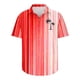 thumbnail image 4 of Mens Manga Corta Botón Abajo Camisas Botones Casuales Imprimir Blusa Turndown, 95% Poliéster 5% Camisa de Spandex para la Fiesta, Negocios Y Diario, 4 of 5